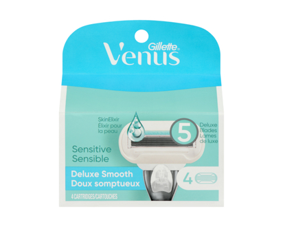 Gillette Lames de rasoir Venus Extra doux Sensible pour femmes, 4 recharges - 4.0 EA
