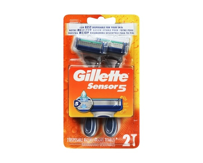 Gillette 5 Men's Disposable Razors, 2 Count - 2.0 EA