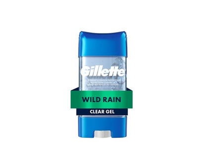 Gillette Antiperspirant Deodorant for Men, Clear Gel, Wild Rain, 72 Hr. Sweat Protection - 108.0 G