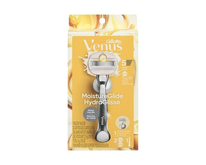 Gillette Moistureglide Women's Razor, Reusable Handle, 2 Razor Blade Refills and Shower Holder - 1.0 EA