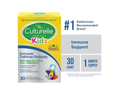 Culturelle Kids Immune Defense Probiotic, Mixed Berry Flavour, 30 Chewable Tablets - 30.0 EA