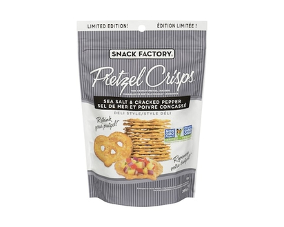 The Snack Factory Craquelins de bretzels minces et croquants sel de mer et poivre concassé style déli édition limitée ! - 200.0 G
