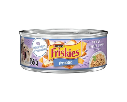 Purina Friskies Shredded Turkey and Cheese Dinner in Gravy, Wet Cat Food - 156.0 G