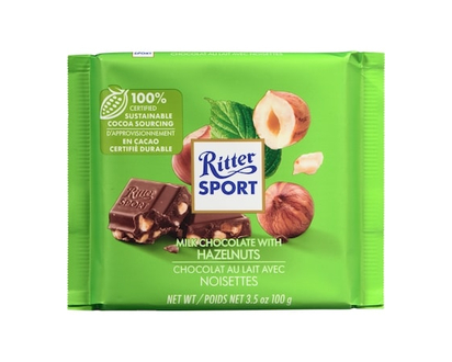 Ritter Sport Chocolat au Lait avec Noisettes - 100.0 G