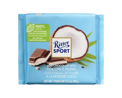 Ritter Sport Chocolate Bar, Coconut - 100.0 G