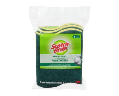 Scotch-Brite Heavy-Duty Green/Yellow Scrub Sponge, 6 pack - 1.0 EA