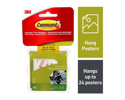 3M Command Poster Strips 17024C-VP, Medium, Value Pack - 1.0 EA