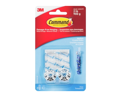 3M Command Brand Medium Crystal Hooks - 1.0 EA