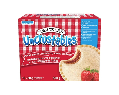 Smuckers Uncrustables Peanut Butter & Strawberry Spread Sandwich - 58.0 G