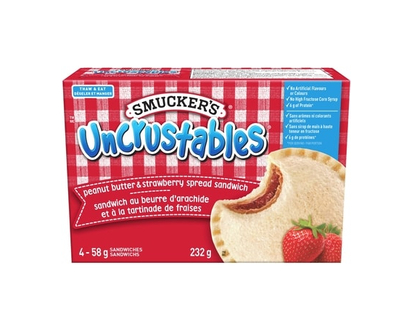 Smuckers Uncrustables Peanut Butter & Strawberry Spread Sandwich - 58.0 G