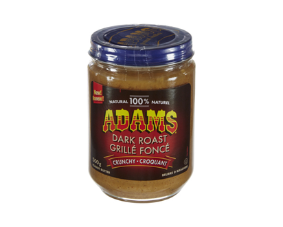 Adams 100% Natural Dark Roast Crunchy Peanut Butter - 500.0 G
