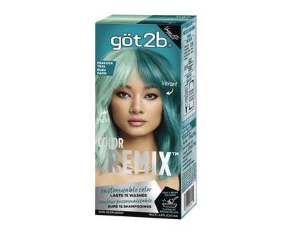 got2b Color RemixTM, Customizable Semi-Permanent Hair Color, Peacock Teal - 1 EA
