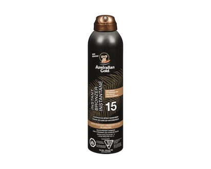 Australian Gold Continuous Spray Sunscreen Instant Bronzer Broad Spectrum Spf 15 - 177.0 ML