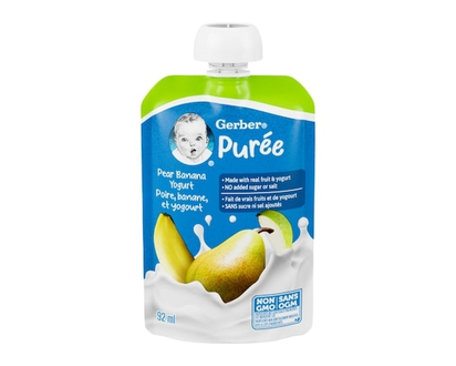 Gerber Pear Banana Yogurt Purée Pouch - 99 G