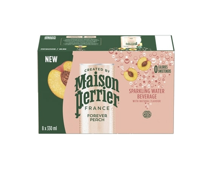 Maison Perrier Boisson à l’eau pétillante infiniment pêche paquet de 8 - 330.0 ML