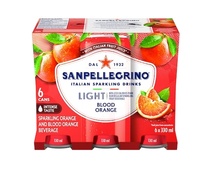San Pellegrino Light Blood Orange, Sparkling Fruit Beverage - 6 PK