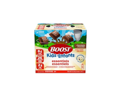 Nestle Health Science BOOST Kids Essentials Chocolate, For Kids 4-12, 6-Pack - 237.0 ML