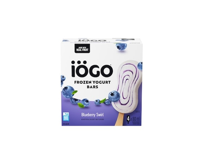 IOGO Frozen Yogurt Bars, Blueberry Swirl, Real Fruit - 320.0 ML