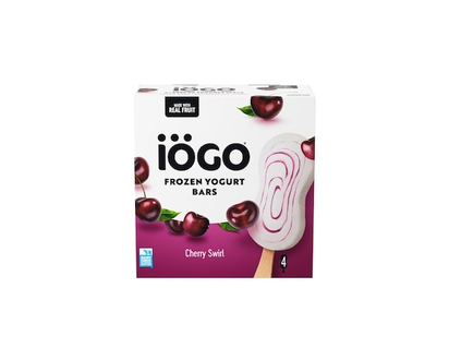 IOGO Frozen Yogurt Bars, Cherry Swirl, Real Fruit - 320.0 ML