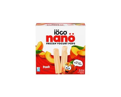 IOGO Nano Frozen Yogurt Pops, Peach, Real Fruit - 400.0 ML