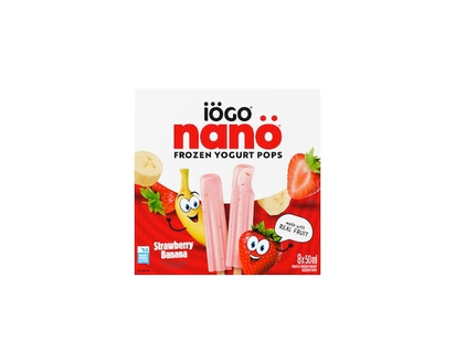 IOGO Nano Frozen Yogurt Pops, Strawberry Banana - 400.0 ML