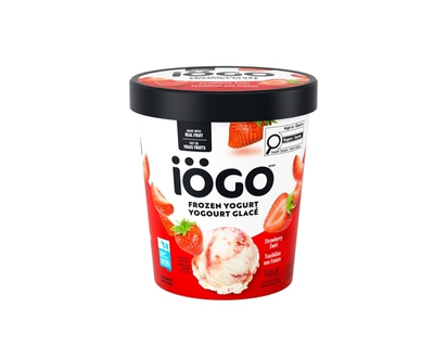 IOGO Strawberry Swirl Frozen Yogurt, Real Fruit - 946.0 ML