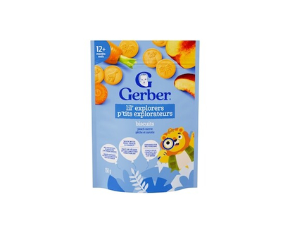 Gerber Lil' Explorers Peach Carrot Biscuits, 1 Yr & Up - 150.0 G