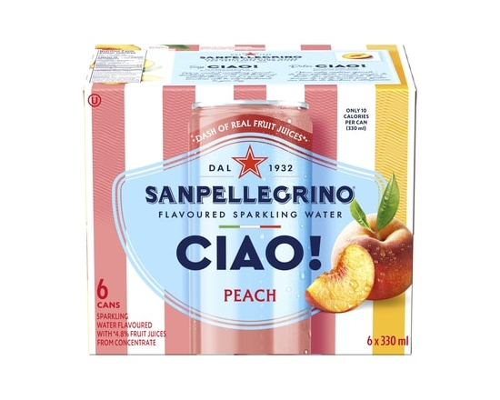 CIAO! Peach Flavoured Sparkling Water - 330.0 ML