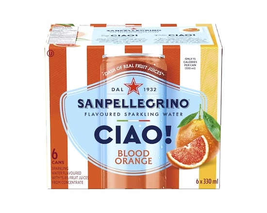CIAO! Blood Orange Flavoured Sparkling Water - 330.0 ML