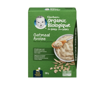 Gerber Organic Baby Cereal Oatmeal - 208 G