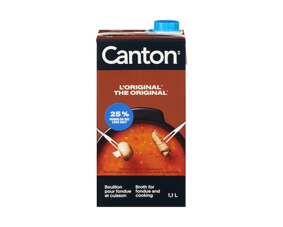 Canton The Original 25% Less Salt Broth for Fondue and Cooking - 1.1 L