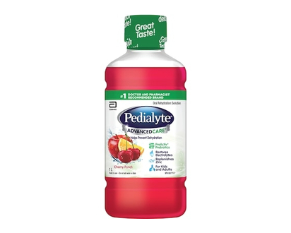Pedialyte® AdvancedCare, Electrolyte Oral Rehydration Solution, Cherry Punch, 1-L Bottle - 1000 ML
