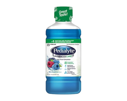 Pedialyte® AdvancedCare, Electrolyte Oral Rehydration Solution, Blue Raspberry, 1-L Bottle - 1000 ML