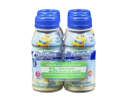 Pediasure Complete Grow & Gain Nutritional Supplement Vanilla, Less Sugar 4 x 235 ml - 940.0 ML