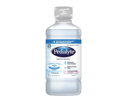 Pedialyte Electrolyte Oral Rehydration Solution, Unflavoured - 1.0 L