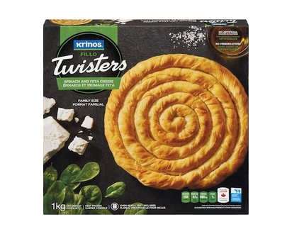 Krinos Fillo Twisters, Spinach & Feta Cheese - 1.0 KG