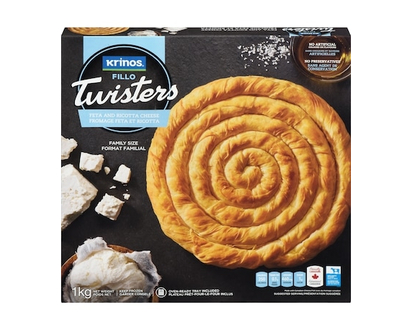 Krinos Fillo Twisters, Feta & Ricotta Cheese - 1.0 KG