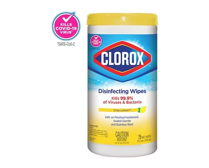 Clorox Wipes Disinfecting, Lemon Fresh - 75.0 EA