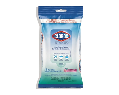 Clorox On-The-Go Disinfecting Wipes, Fresh Meadow, 15 Count - 15 EA