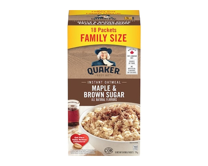 Quaker Maple & Brown Sugar Flavour Instant Oatmeal - 774.0 G