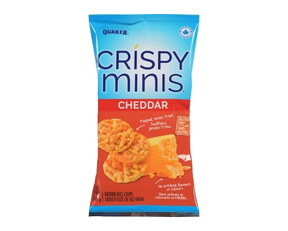Quaker Crispy Minis Cheddar flavour brown rice chips - 100.0 G