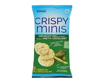 Quaker Crispy Minis Crunchy Dill flavour brown rice chips - 100.0 G