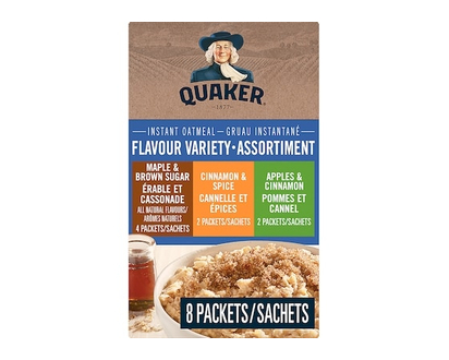 Quaker Instant Oatmeal 3 Flavour Variety Pack - 314.0 G