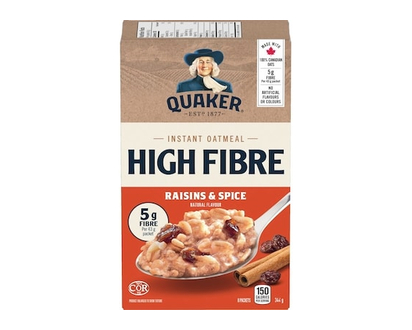 Quaker High Fibre Raisins & Spice Instant Oatmeal - 344.0 G