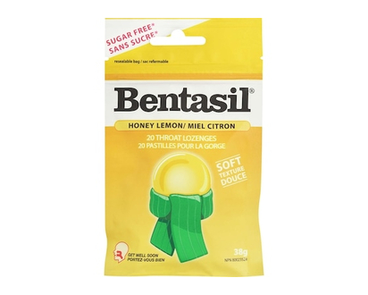 Bentasil Throat Lozenges, Honey Lemon - 20.0 EA