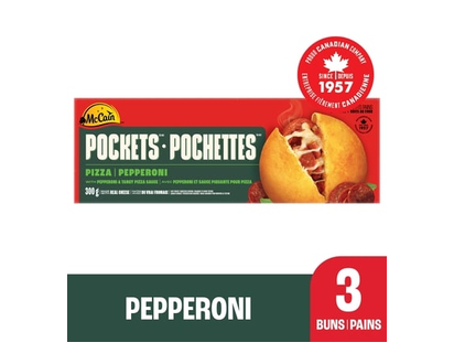 McCain Pizza Pochettesᴹᴰ au pepperoni, paquet de 3 - 300.0 G