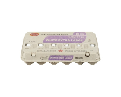 Golden Valley White Eggs, Extra Large - 18.0 EA
