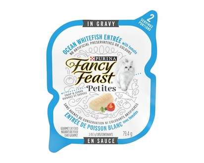 Purina Fancy Feast Petites Ocean Whitefish Entrà©e in Gravy, Wet Cat Food - 79.4 G