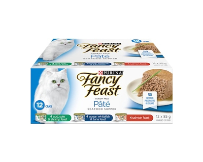Purina Fancy Feast Pâtà© Seafood Supper Variety Pack 12C, Wet Cat Food - 85.0 G