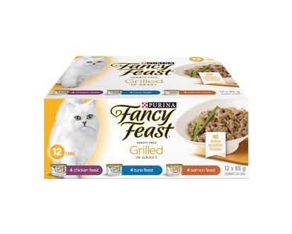 Purina Fancy Feast Grilled in Gravy Variety Pack Poultry & Fish, Wet Cat Food - 85.0 G